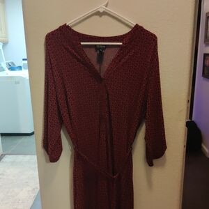 Enfocus Studio Burgundy Long Sleeve Dress Size 14